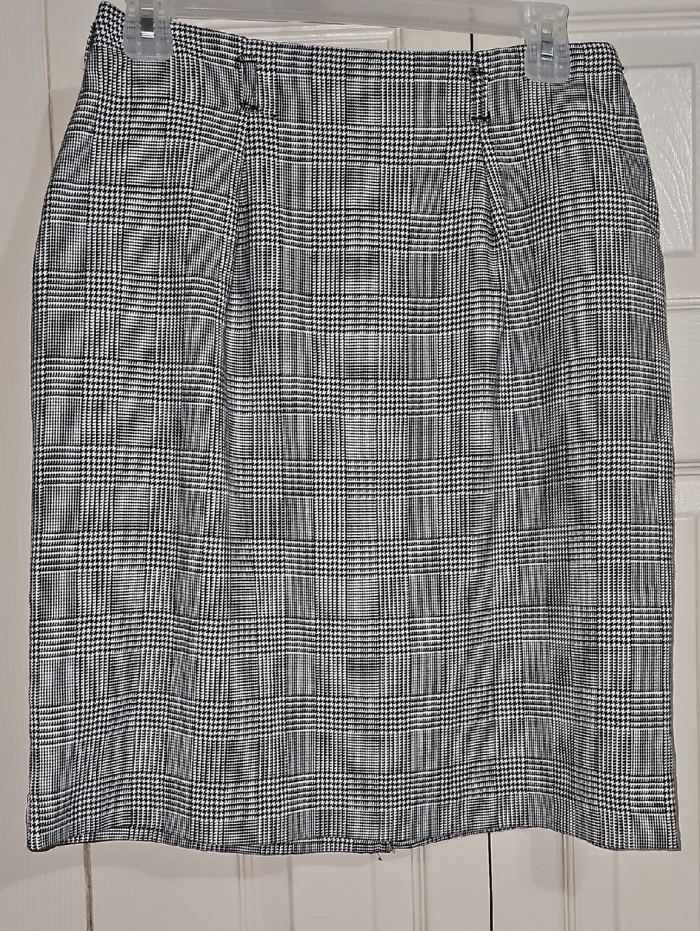 Black & White Glen Plaid Pencil Skirt